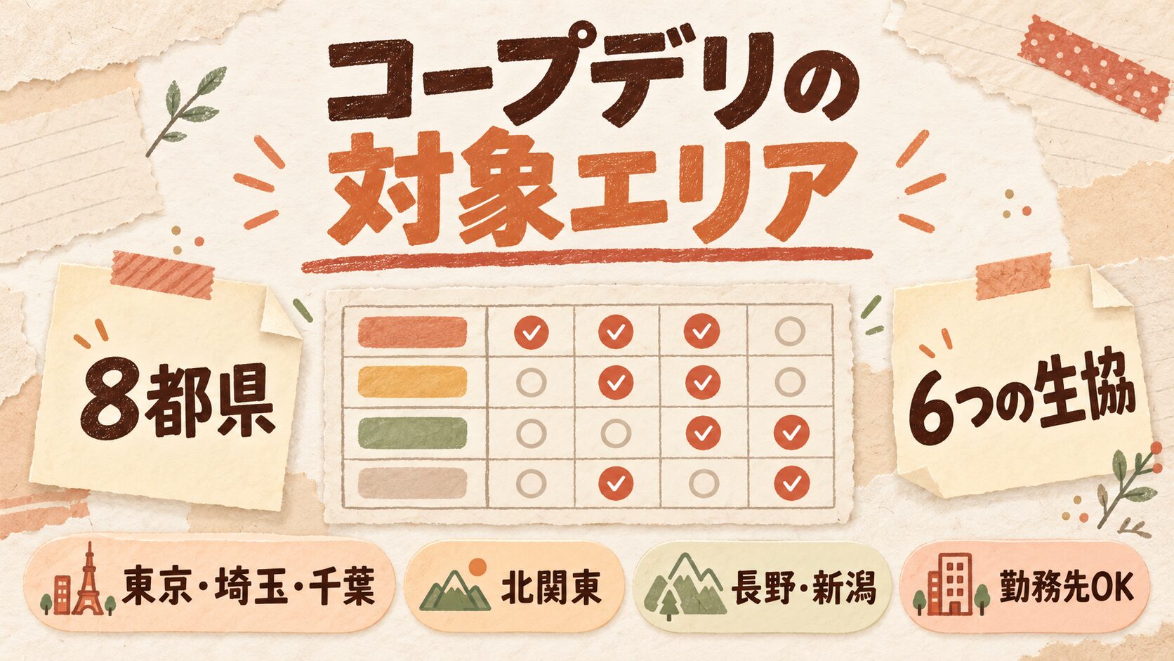 コープデリの対象エリア|8都県と地域の生協一覧
