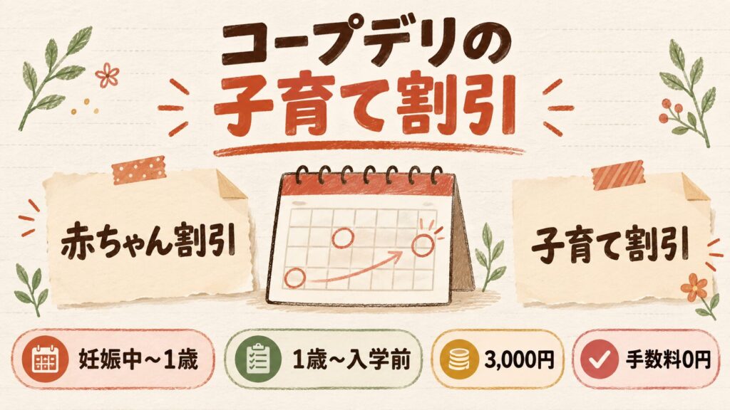 コープデリの子育て割引｜赤ちゃん割引と対象年齢