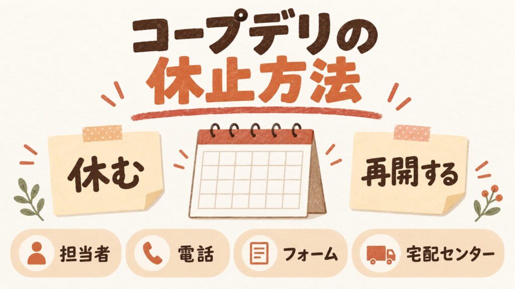 コープデリの休止方法｜配達担当者・電話・フォームで申し込む