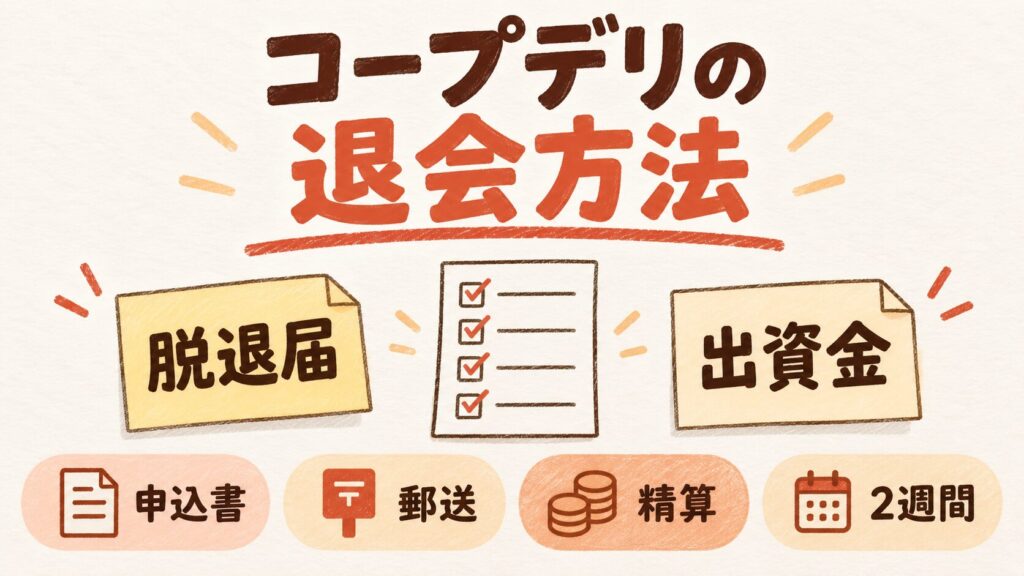 コープデリの退会方法｜手順と出資金が返るまで