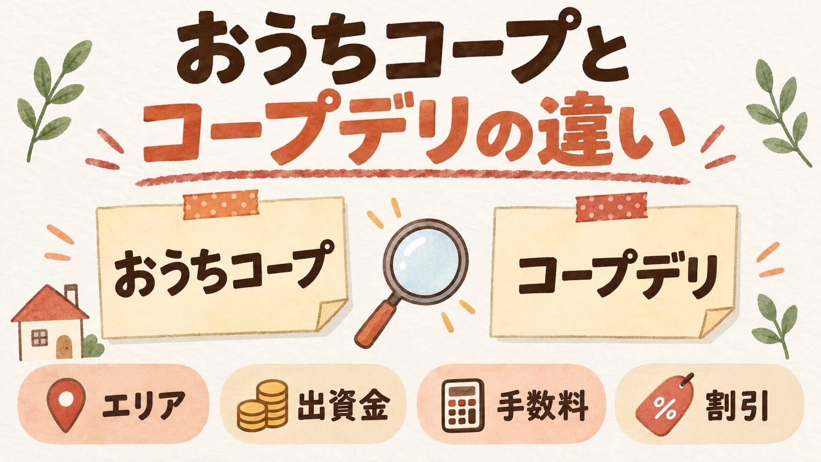 おうちコープとコープデリの違い｜エリアと料金で比較