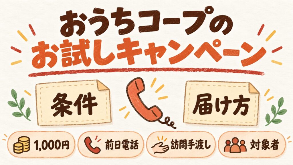 おうちコープのお試し｜1,000円キャンペーンの条件と届き方
