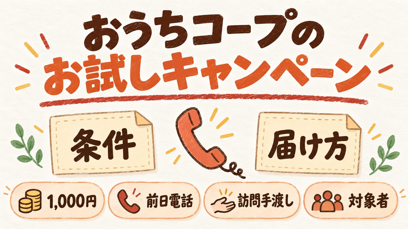 おうちコープのお試し|1,000円キャンペーンの条件と届き方