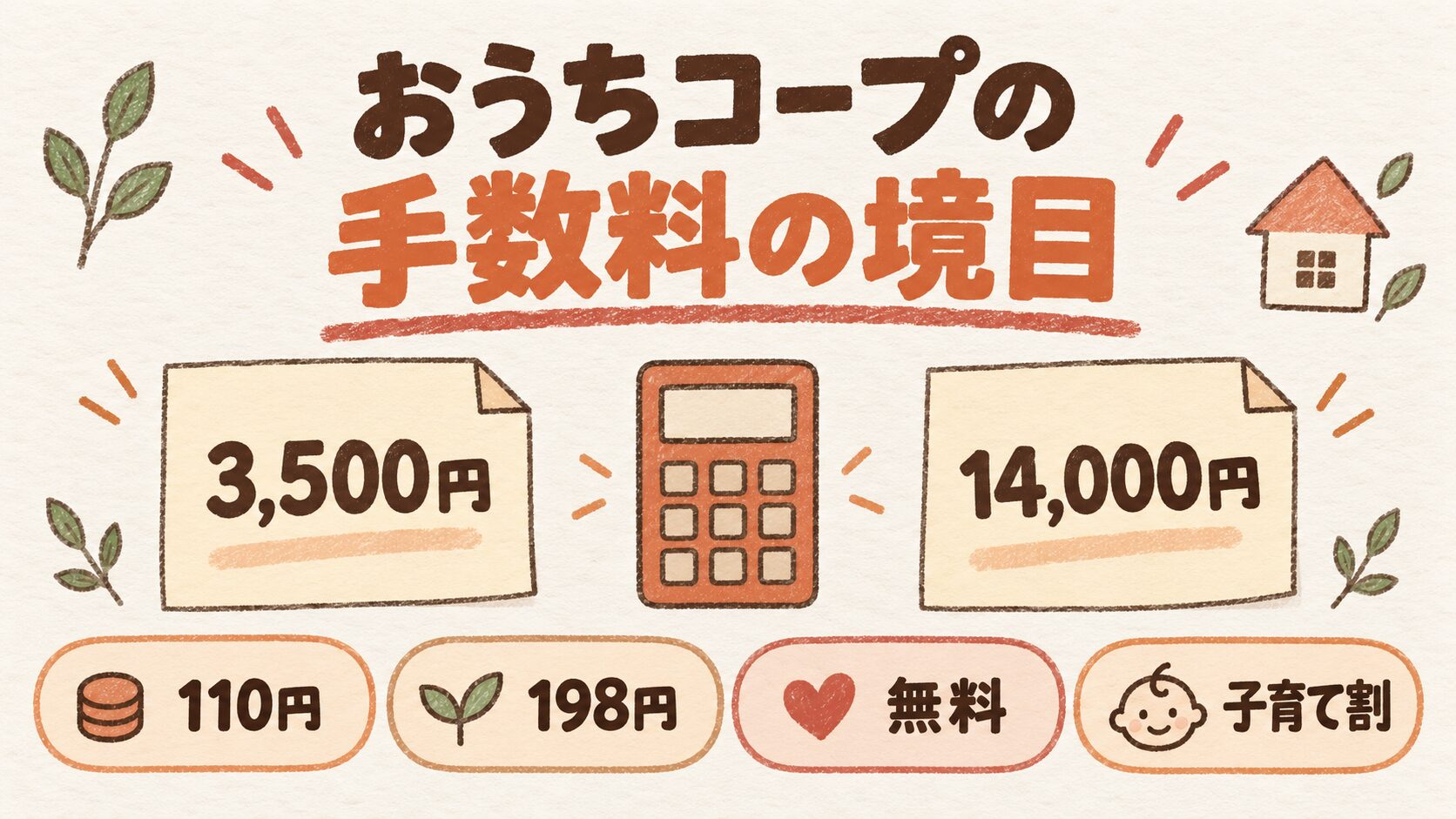 おうちコープの手数料|3,500円と14,000円の境目